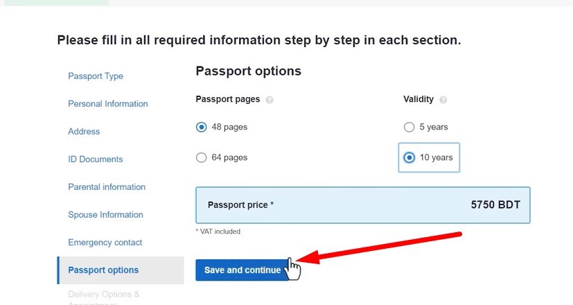Passport options